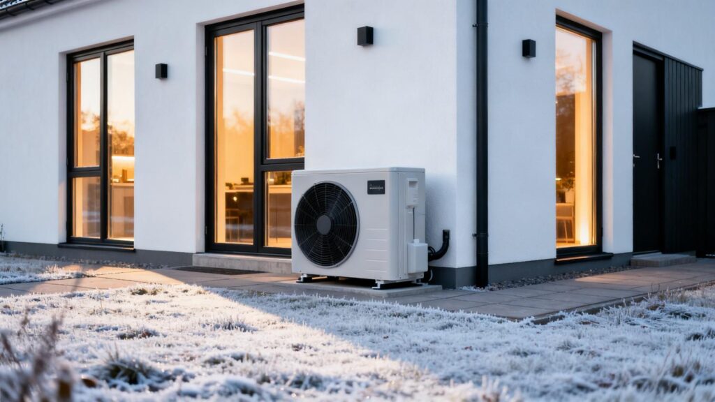 Moderne dansk parcelhus på 120 m2 med varmepumpe installation og fokus på energieffektiv opvarmning og varmeøkonomi
