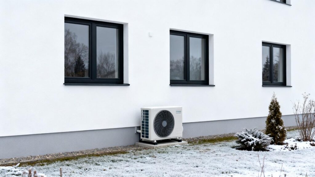 Moderne dansk parcelhus med korrekt størrelse varmepumpe og fokus på komfort og energieffektiv opvarmning